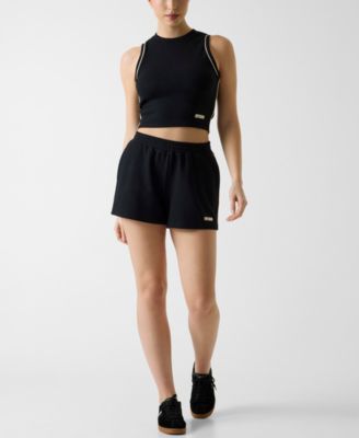 Women's Clara Round Neck Sleeveless Crop Top and Clara Relaxed-Fit High-Rise Shorts