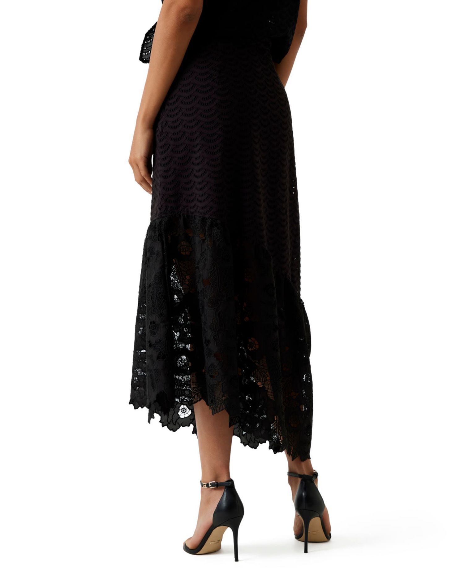 Women's Sharon Eyelets Flared Midi Skirt
