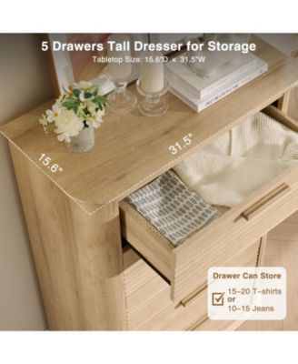 Modern 4 Drawer Dresser Finish Sturdy Construction for Bedroom Living Room Storage