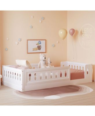 Twin Size Wood Platform Bed Guardrail