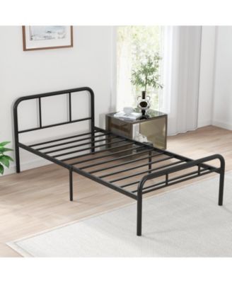 Modern Metal Bed Frame with Curved Headboard