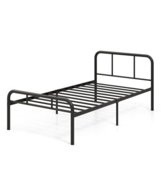 Modern Metal Bed Frame with Curved Headboard