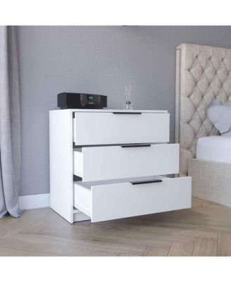 3 Drawer Contemporary Dresser Sturdy Cabinet for Living Room Home Furniture with Spacious Drawers Easy Assembly