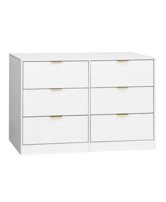 Simply Modern 6 Drawer Dresser for Bedroom Living Room Hallway Entryway