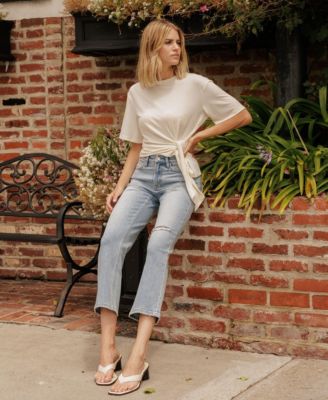 Women's High Rise Ankle Straight Jeans