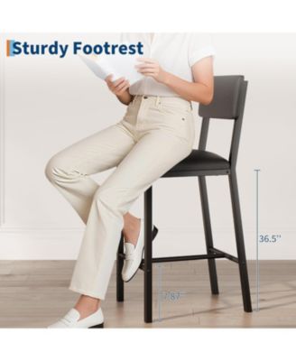 Dining Table Set for 4 W/Footrest & Backrest,  Kitchen Table Set with Corner Protector, for Small