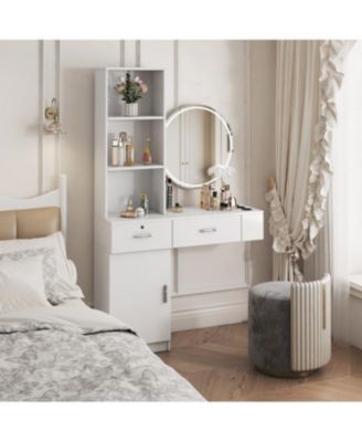 Modern 4 Drawer Dresser Particleboard Cabinet Waterproof for Bedroom Entryway Bathroom