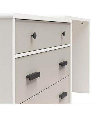 Valencia 3 Drawer Dresser and Desk Combo Two Tone Finish with Matte Handles for Bedroom