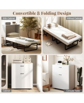 Cot Size Murphy Bed Folding Design with Lockable Wheels