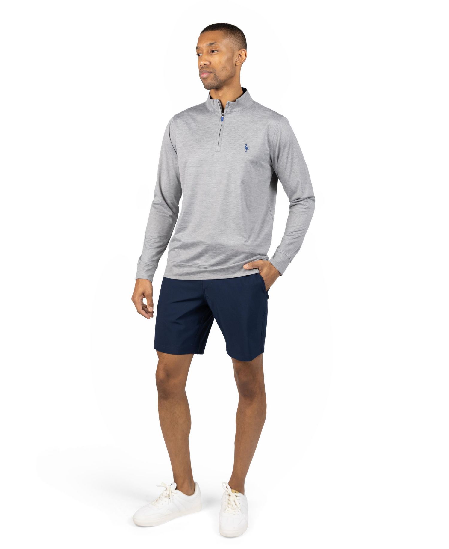 Men's Melange Mesh Performance QZip Sweaters