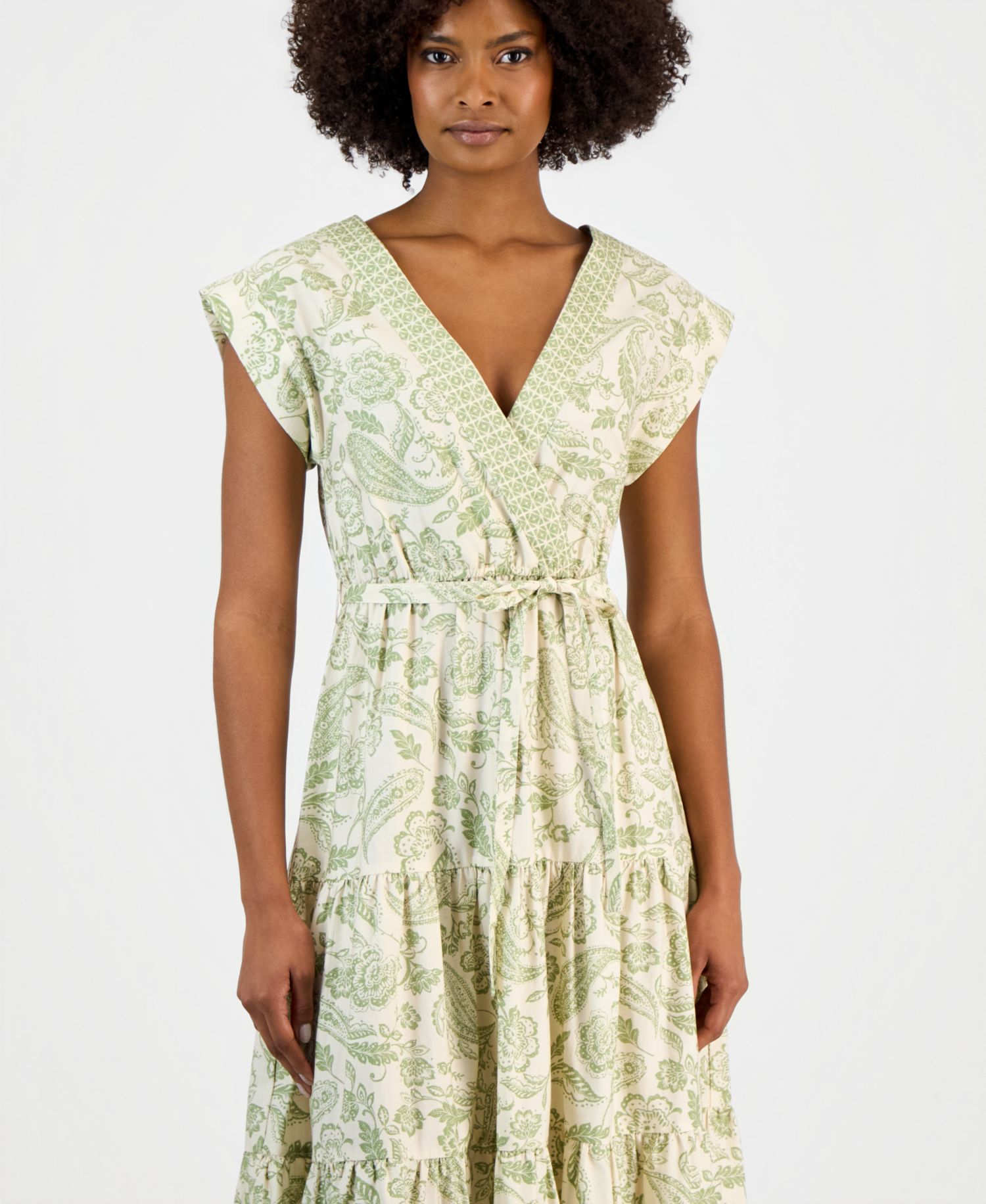 Women's Cotton Dolman-Sleeve Midi Dress