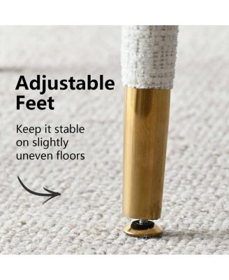 Chenille Upholstered Dining Armchairs Set of 2 with Curved Back