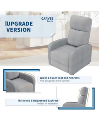 Recliner Chair for Adults, Lazy Recliner Ergonomic Adjustable Single Sofa Enhanced with Side Pocket, Tall Back, Wide Arms & Padded Seat