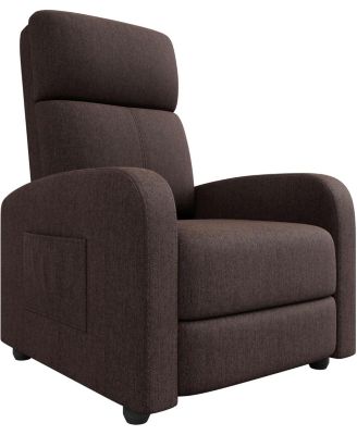 Recliner Chair for Adults, Lazy Recliner Ergonomic Adjustable Single Sofa Enhanced with Side Pocket, Tall Back, Wide Arms & Padded Seat