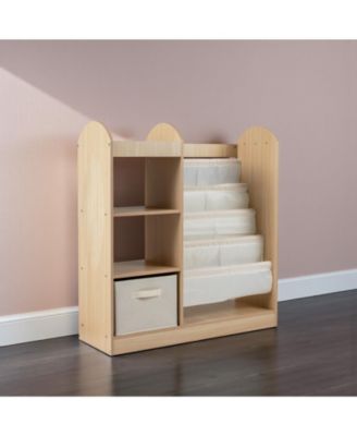 Toy Storage Organizer with 4-Tier Sling Shelves for Kids