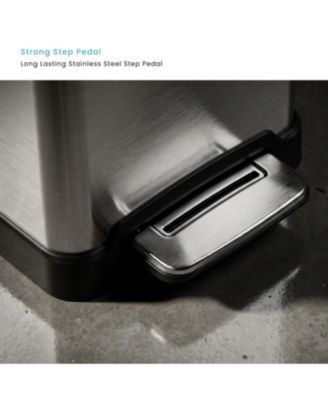 11 Gallon Kitchen Trash Can with Soft-Close Lid and Slim Stainless Steel Design