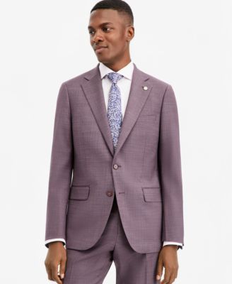 Men's Modern-Fit Purple Solid Suit Separate Jacket