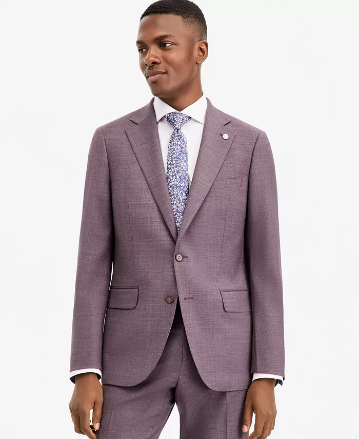 Men's Modern-Fit Purple Solid Suit Separate Jacket