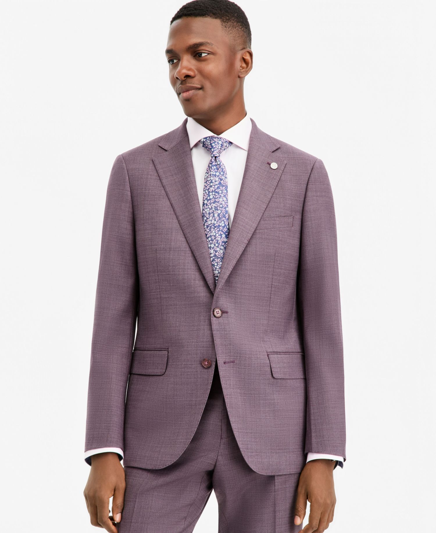 Men's Modern-Fit Purple Solid Suit Separate Jacket