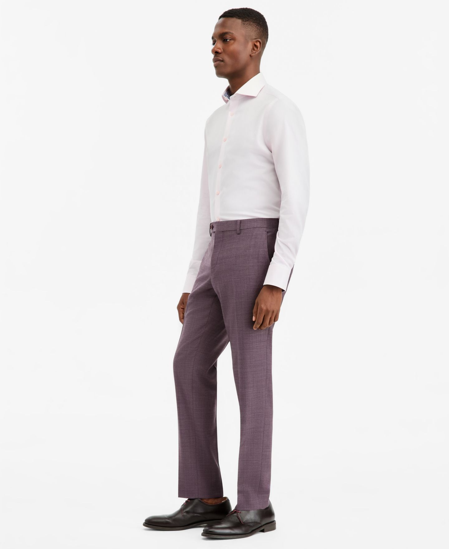 Мужские брюки Ted by Ted Baker Modern-Fit Purple Solid Suit Separate, цвет: Фиолетовый — фото 2