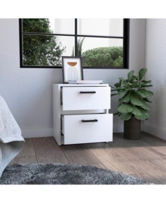 Durable Versatile Nightstand with 2 Drawers Modern Bedroom Furniture Bedside End Table