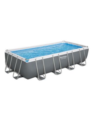 Power Steel 18' x 9' x 48" Rectangular Above Ground Swimming Pool Set