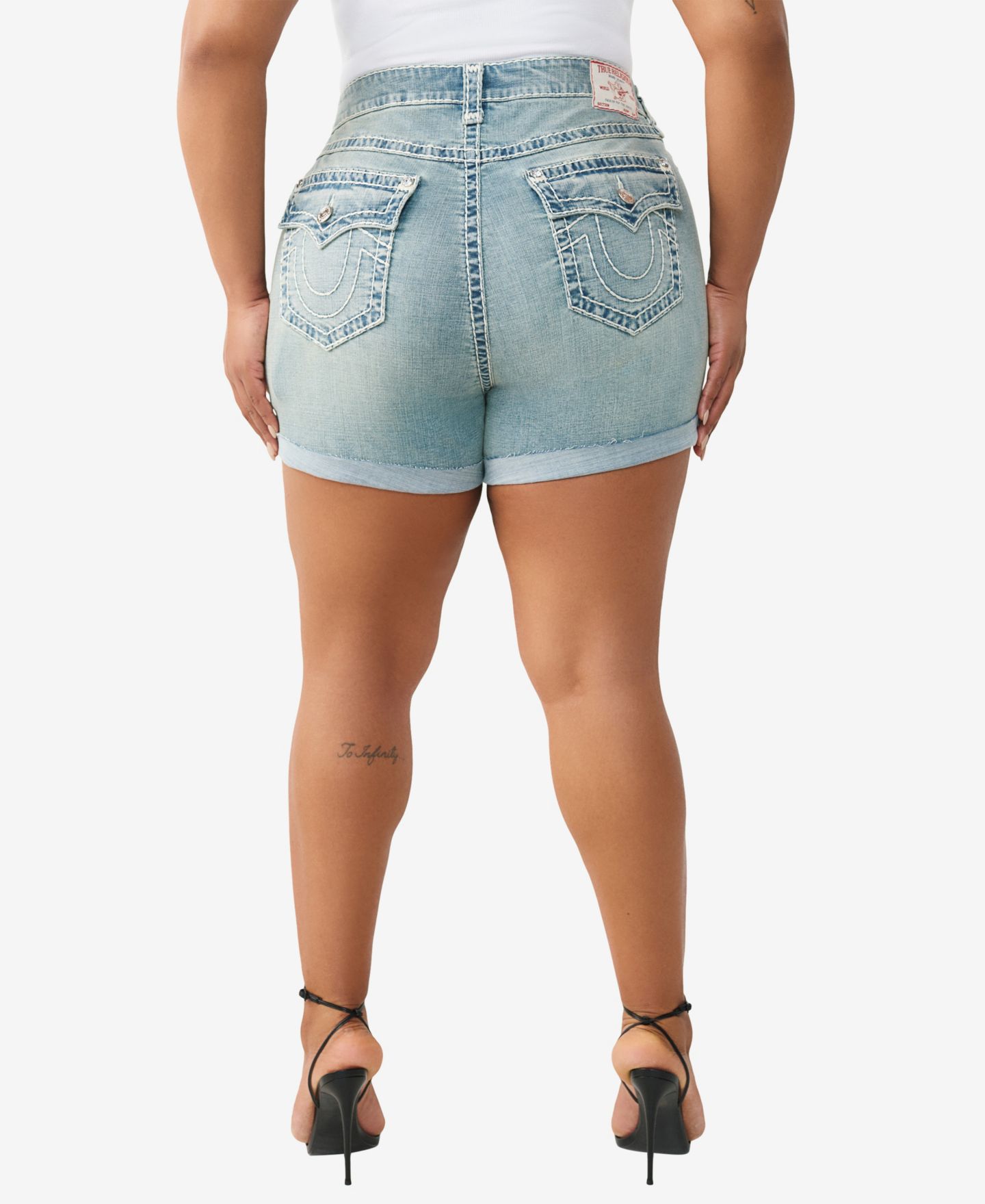 Женские шорты True Religion Plus Size Jennie Mid-Rise, цвет: Средняя варка — фото 3