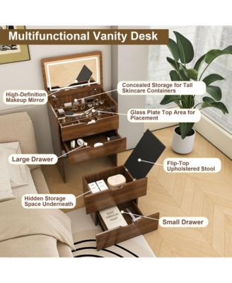 Elegant Modern Wooden Nightstand with Storage Space Finish Bedside Table for Bedroom Living Room