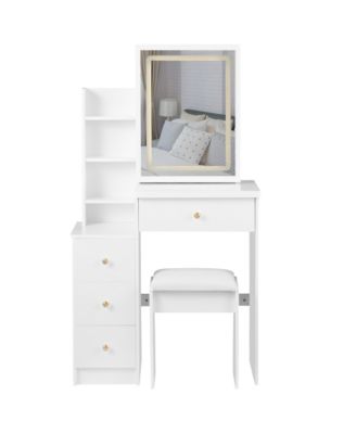 Elegant Modern Wooden Nightstand with 2 Drawers Finish Bedside Table for Bedroom Living Room