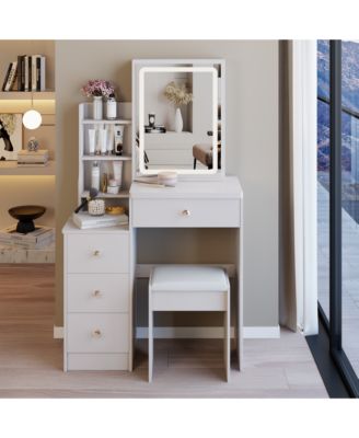 Elegant Modern Wooden Nightstand with 2 Drawers Finish Bedside Table for Bedroom Living Room