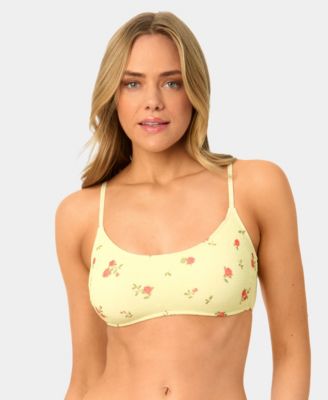Women's Popcorn Scrunch Scoop Neck Swim Bikini Top
