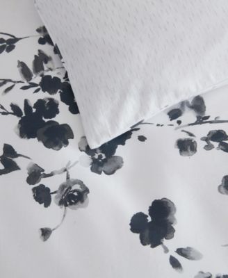Noir Bouquet Cotton 3-Pc. Duvet Cover Set, King