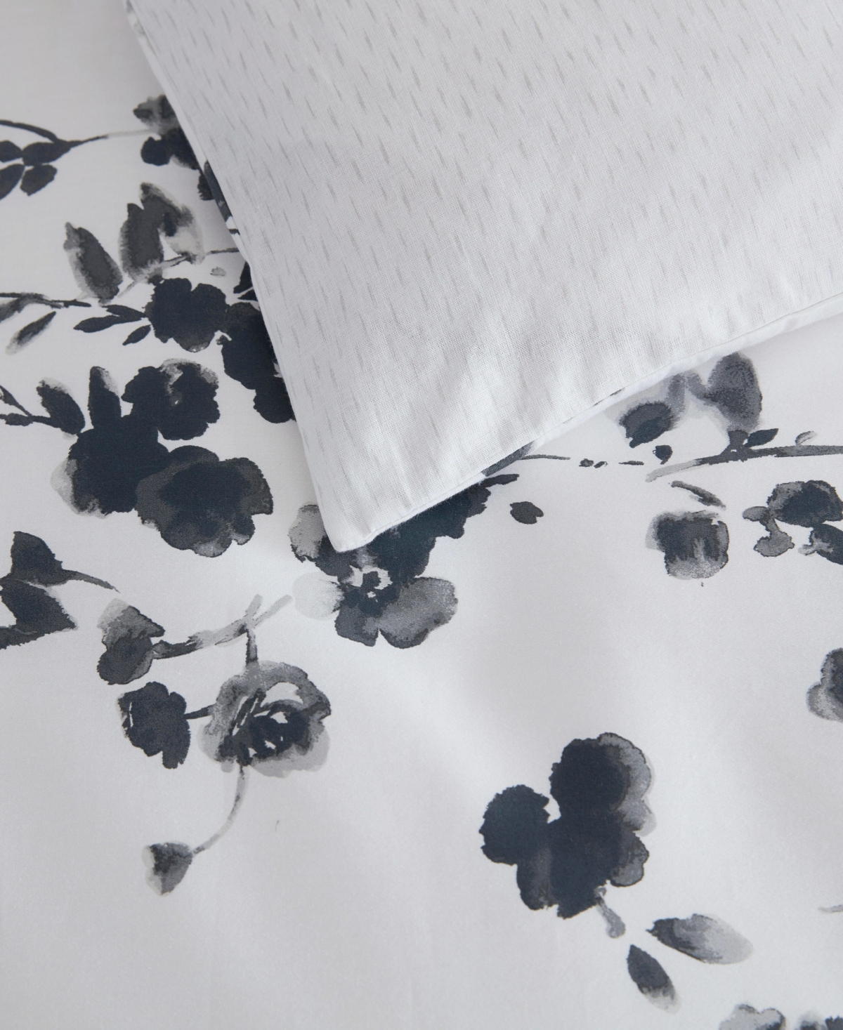 Vera Wang Noir Bouquet Cotton 3-Pc. Duvet Cover Set