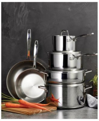 Signature Tri-Ply Clad Stainless Steel 10-Piece Cookware Set with Lids