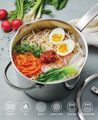 Tempo Tri-Ply Base Stainless Steel 4-Quart Sauce Pan with Glass Lid