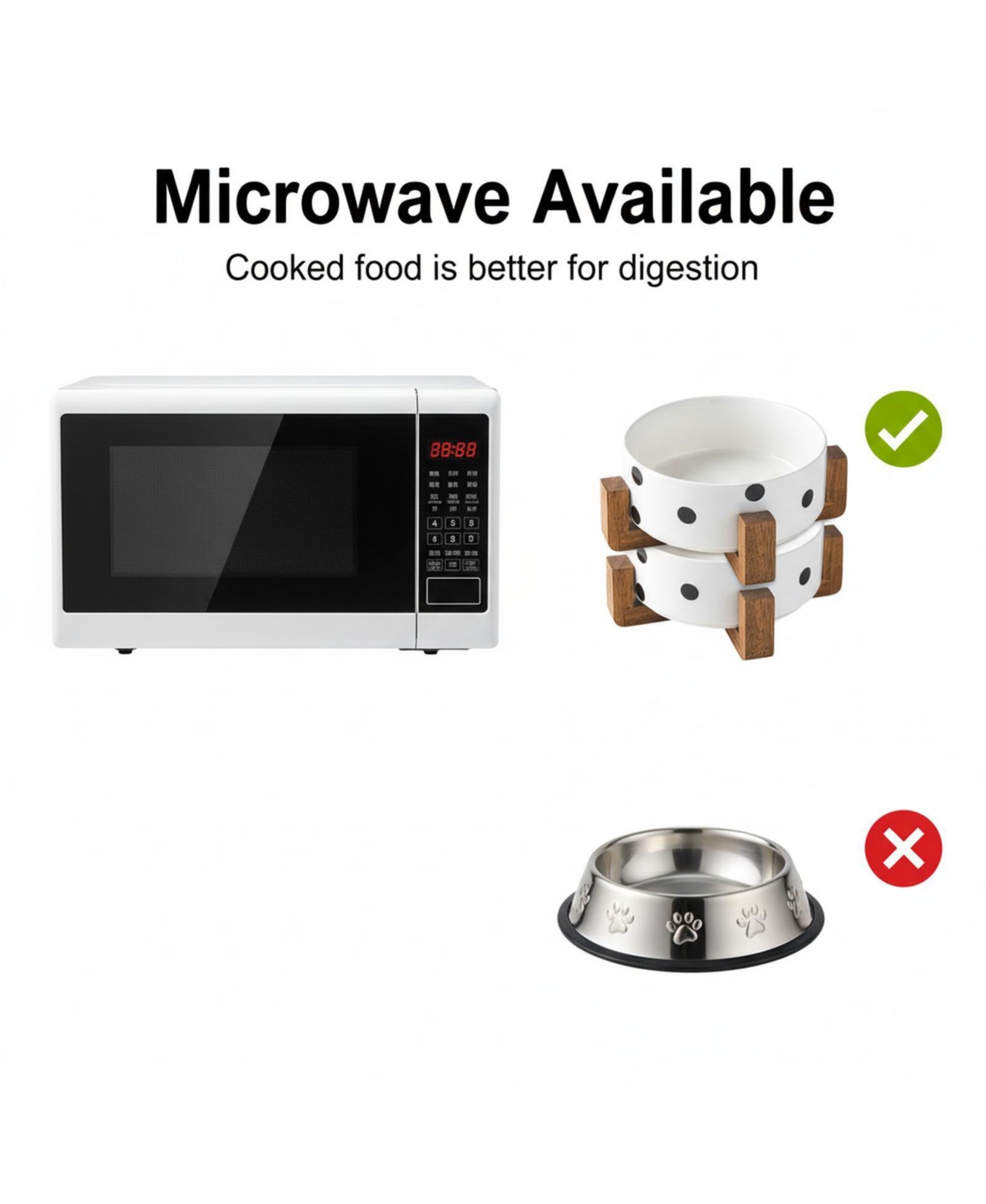 Aronkl Ceramic Cat Dog Bowl Set With Stand Anti Slip 2 Bowls Dishwasher Microwave Safe Raised For Food Water