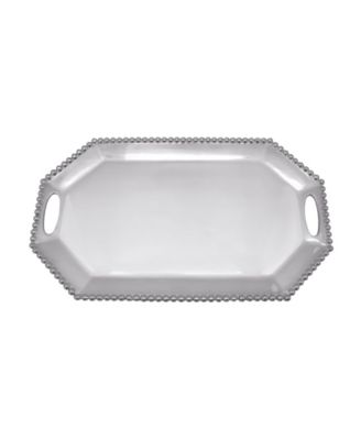 Pearled-Border Large Rectangular Octagonal Tray