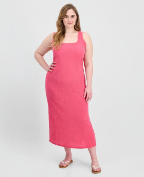 Женское платье FULL CIRCLE TRENDS Trendy Plus Size Square-Neck Maxi, цвет: Фиолетовый