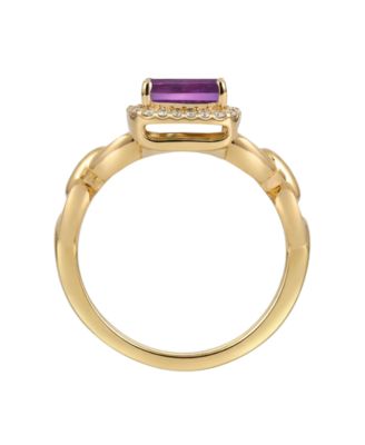 Amethyst (1-1/2 ct. t.w.) & Lab Grown White Sapphire (1/4 ct. t.w.) Ring in 14k Gold Over Sterling Silver (Also Available in Multi-Stones)
