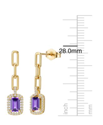 Lab Grown Ruby (1-1/3 ct. t.w.) & Lab Grown White Sapphire (1/4 ct. t.w.) Drop Earrings in 14k Gold Over Sterling Silver (Also Available in Multi-Stones)