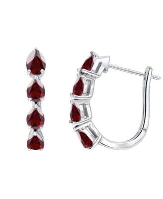 Lab Grown Emerald (1 ct. t.w.) Earrings in Sterling Silver (Also Available in Multi-Stones)