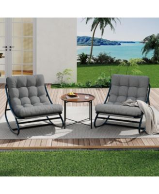 Outdoor Rocking Chair  , Modern Comfy Lounge Rocker Chair, Sturdy Metal Frame, Suitable for Living Room