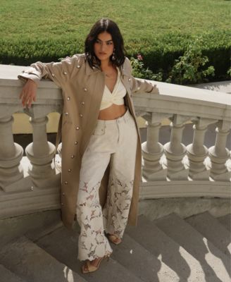 Women's Studded Belted Trench