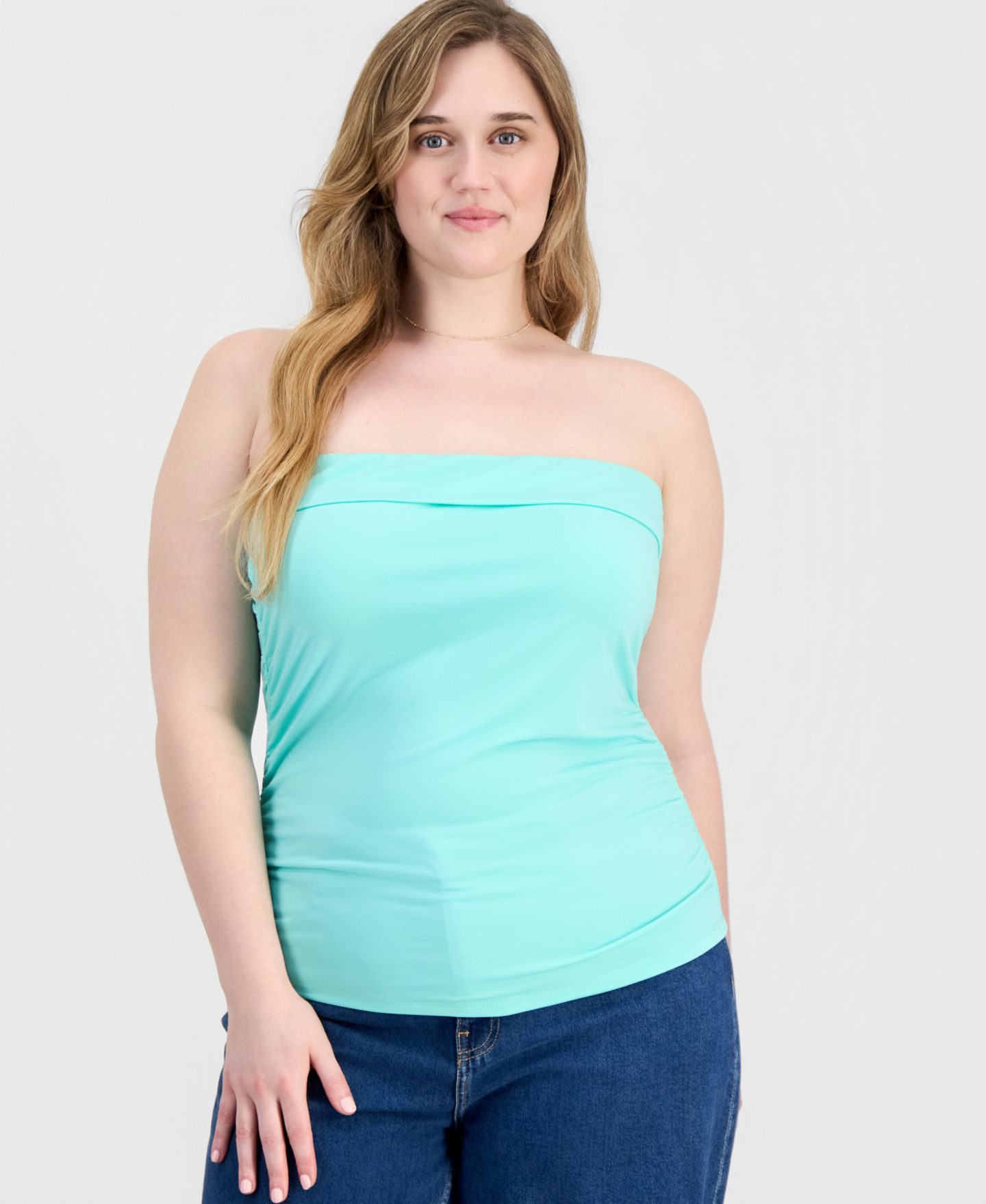 Женский топ FULL CIRCLE TRENDS Plus Size Pull-On Tube, цвет: Пляжный — фото 1