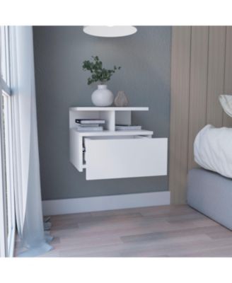 Versatile White Nightstand with Storage Space Modern Bedroom Furniture Bedside End Table