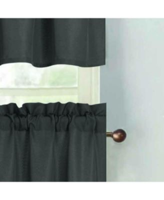 100% Polyester Gibson Solid 3 Piece Kitchen Curtains Valance and Tiers Set