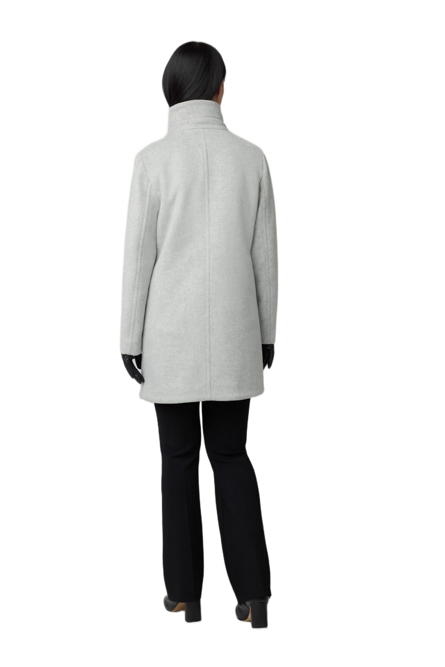Женское пальто Soia & Kyo Abbi Straight-Fit Mixed Media Wool Coat With Removeable Bib, цвет: Серо-бежевый — фото 2