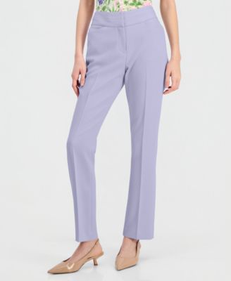 Women's Twill Flat-Front Straight-Leg Pants