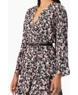 Women's Dolan Sleeve Short Floral V-Neck Dress