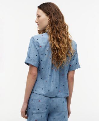 Women's Star Printed Short-Sleeve Shirt